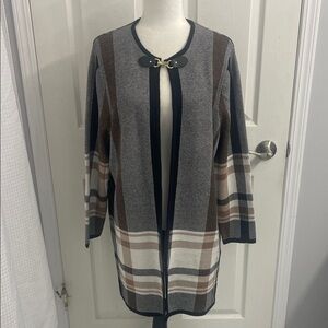 Women's Plaid Open Front Sweater Cardigan